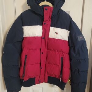 Tommy Hilfiger Red and Navy Puffer Jacket